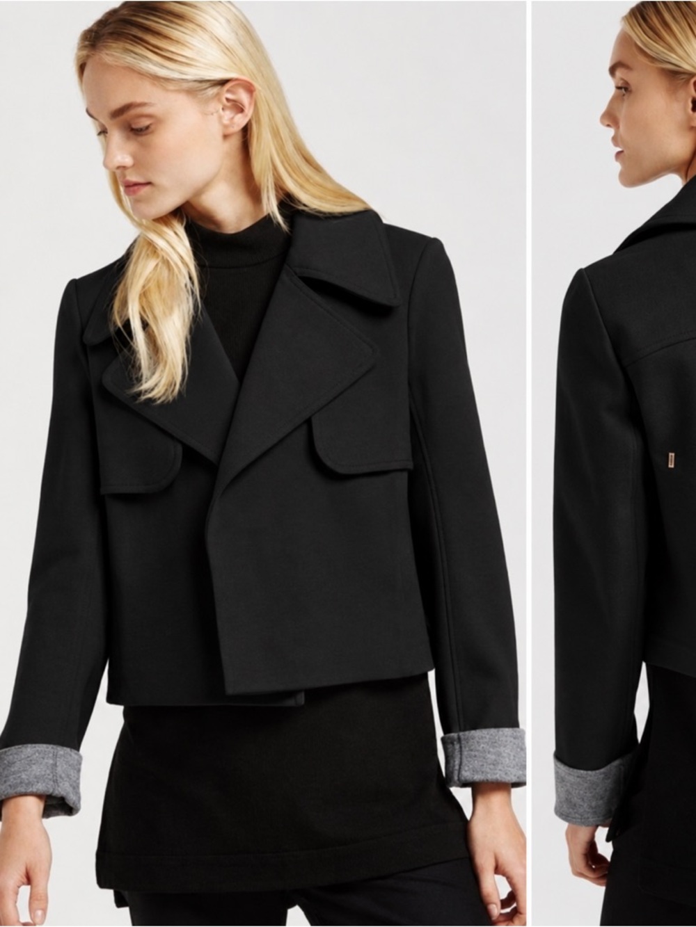 KIT & ACE Last Call Cropped Trench Blazer Career Travel Jacket \\ S